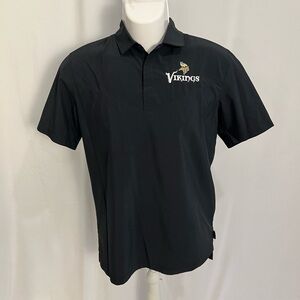 NFL Vikings Black Polo with Embroidered Logo